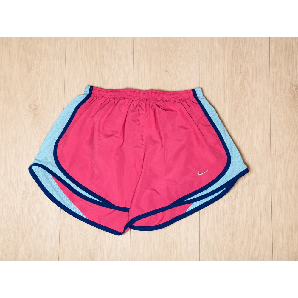 Nike Dri-FIT Women's Running Shorts Pink Blue Trim 3" Inseam Size M